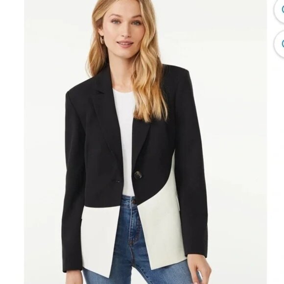 Scoop Women's Color Block Blazer Size Large 12-14 - Picture 1 of 9